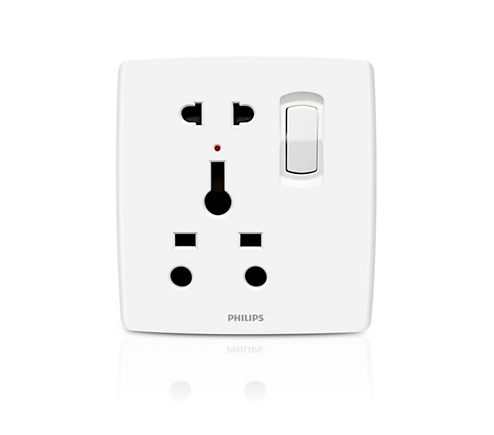 Philips  LeafStyle Multi 13A Socket with Switch - Barkat Trading Company
