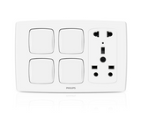 Philips LeafStyle  4 Switch + 1 Multi Socket - Barkat Trading Company