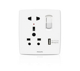 Philips LeafStyle 13A Socket +USB - Barkat Trading Company