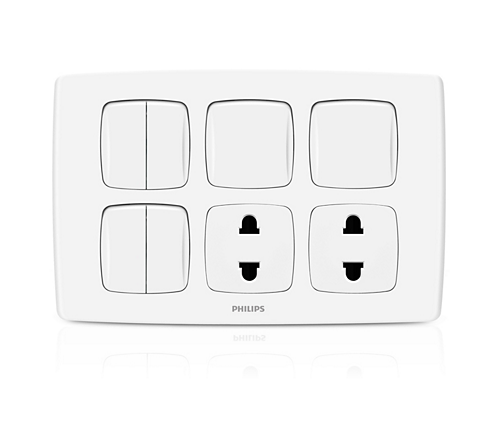 Philips LeafStyle 6 Switch + 2 Socket - Barkat Trading Company