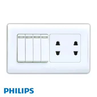 Philips Eco 4 Single Pole Switch & 2 Double Pole Socket - Barkat Trading Company