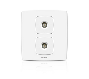 Philips LeafStyle Double TV Socket - Barkat Trading Company