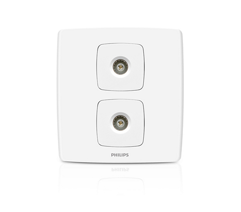 Philips LeafStyle Double TV Socket - Barkat Trading Company