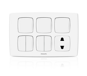 Philips LeafStyle 7 Switch + 1 Socket - Barkat Trading Company