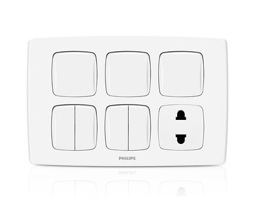 Philips LeafStyle 7 Switch + 1 Socket - Barkat Trading Company