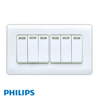 Philips - Eco Q2 Six Single Pole Switch - Barkat Trading Company