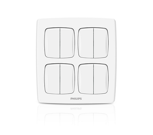Philips LeafStyle 4 Double Gang Switch - Barkat Trading Company