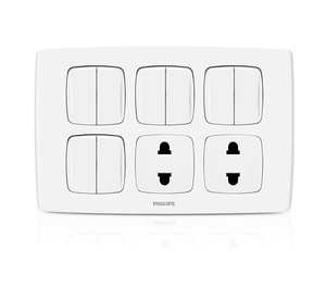 Philips LeafStyle 8 Switch + 2 Socket - Barkat Trading Company